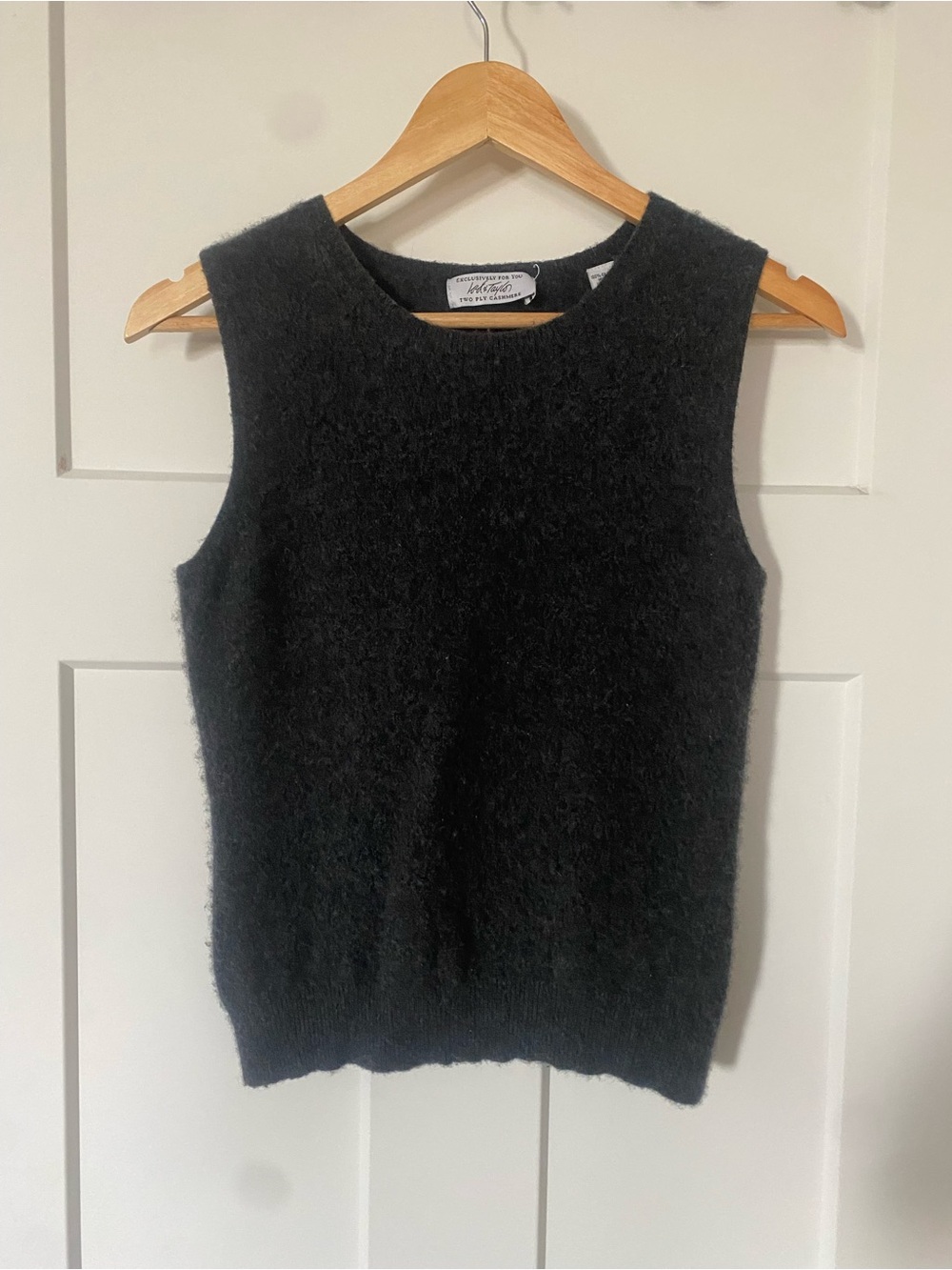 Sleeveless Dark Grey Soft Cashmere Knit Sweater Vest